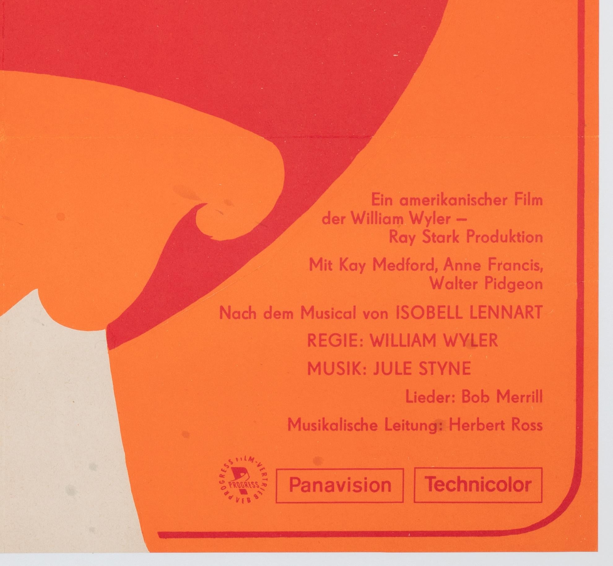 Funny Girl 1970 Ostdeutscher A1 Film Filmplakat, Roeder im Angebot 2
