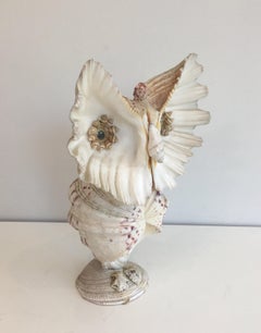 Funny Owl made of Shells. French. Circa 1970