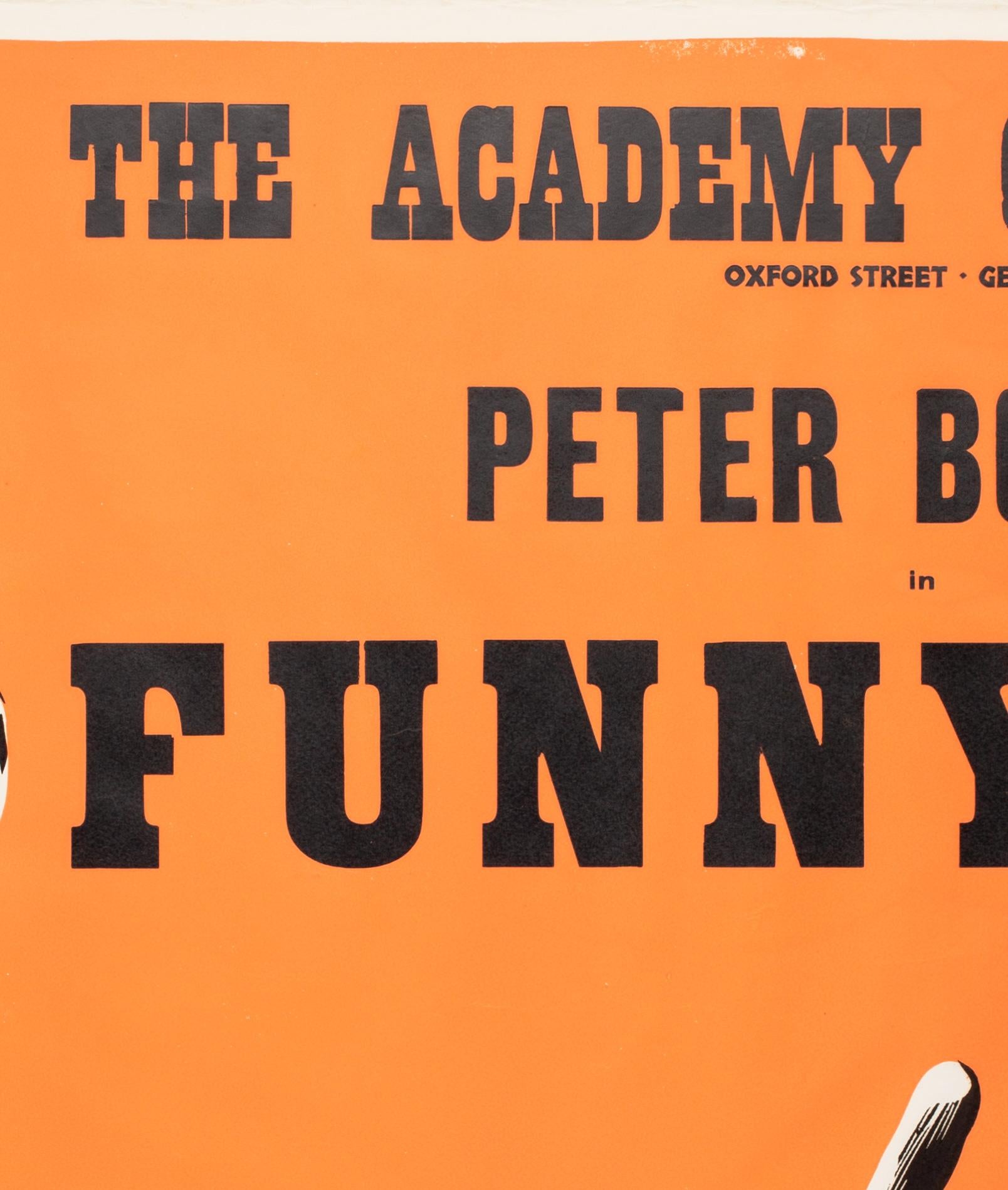 Funnyman 1968 Academy Cinema UK Quad Film Poster, Strausfeld In condizioni buone in vendita a Bath, Somerset