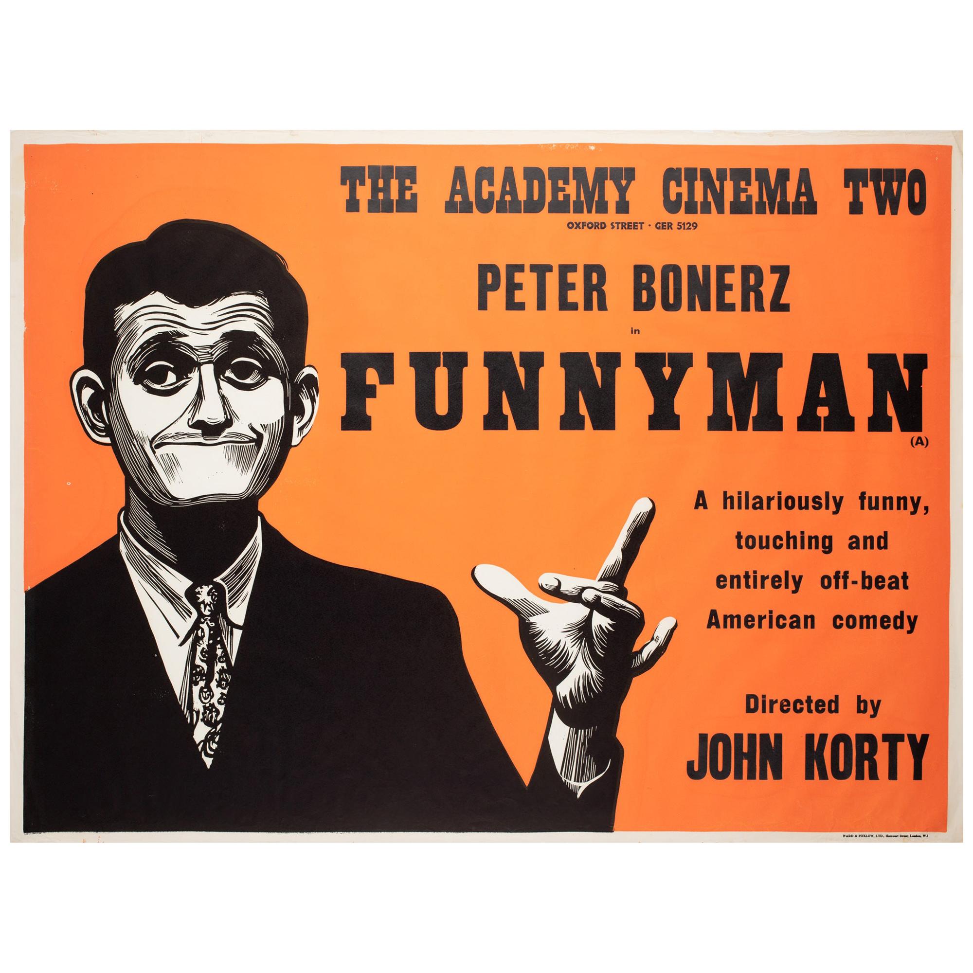 Affiche Quad du film Funnyman de l'Académie des cinémas du Royaume-Uni, 1968, Strausfeld