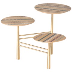 Funquetry Pebble Table with traditional Middle Eastern marquetry patterns