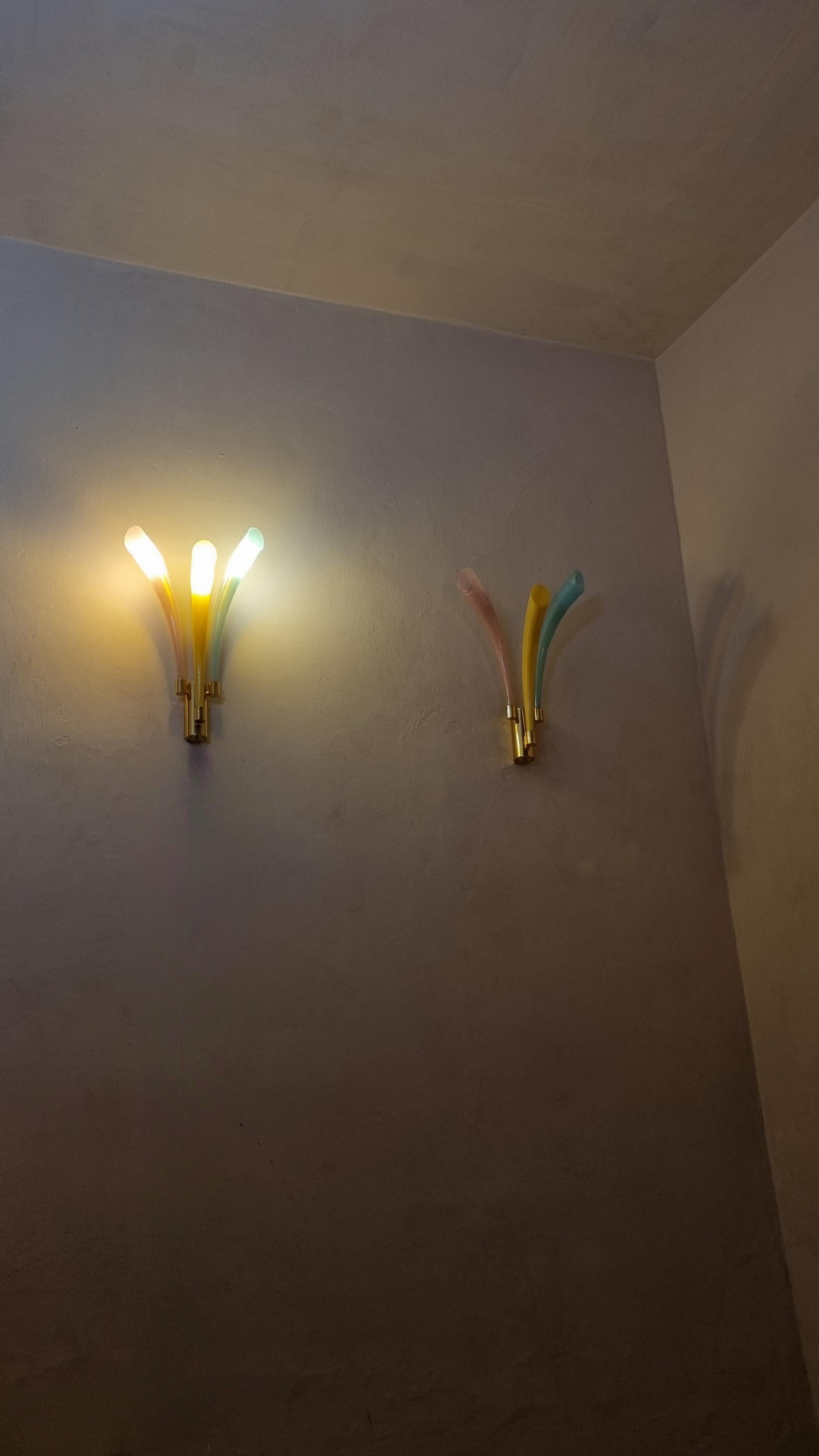 Mid-Century moderno Fuochi Artificiali wall lamps  by Angelo Barovier for Barovier & Toso  1986 in vendita