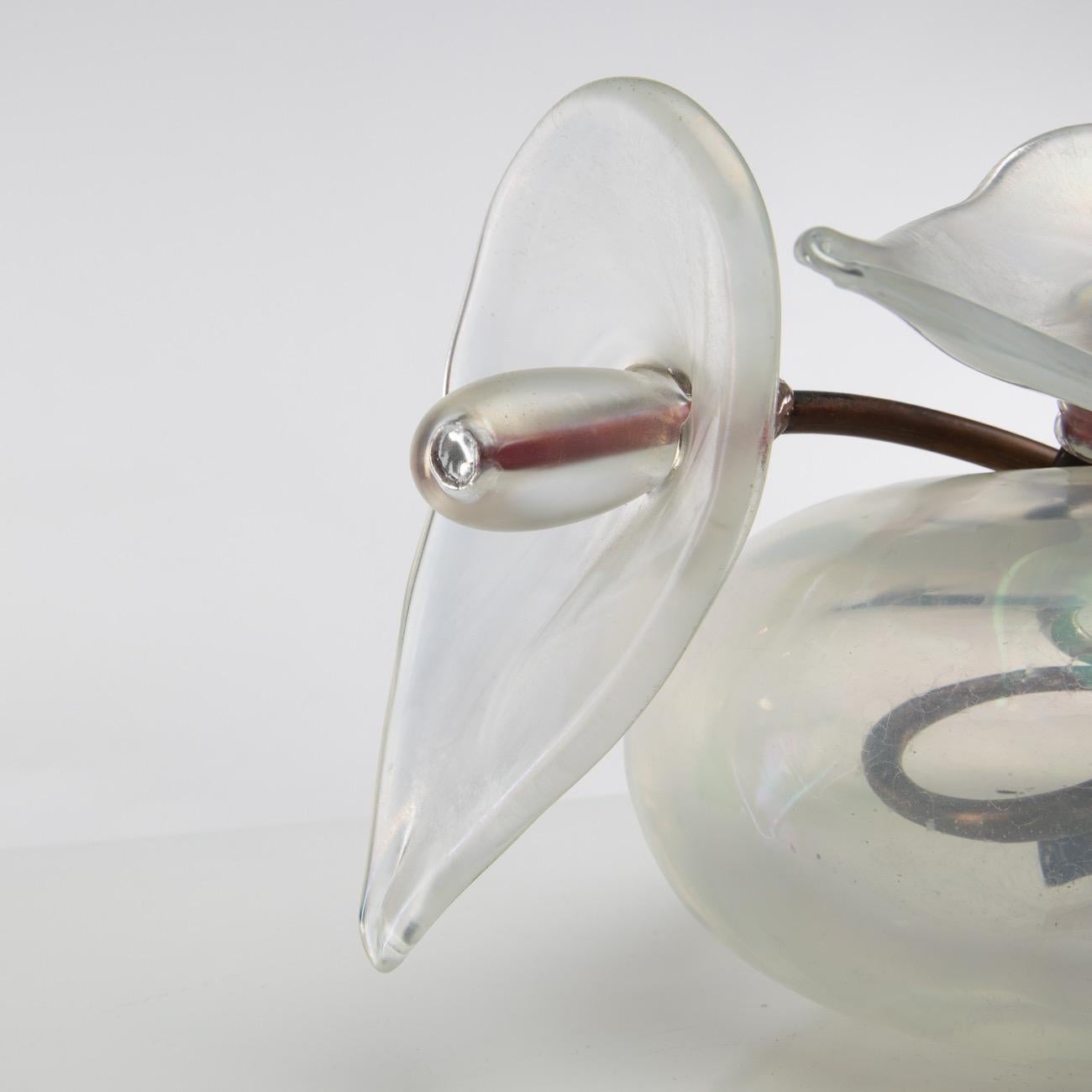 Art déco Sculpture/vase en verre soufflé Fuochi Iridati, Giorgio Vigna, Venini Murano en vente
