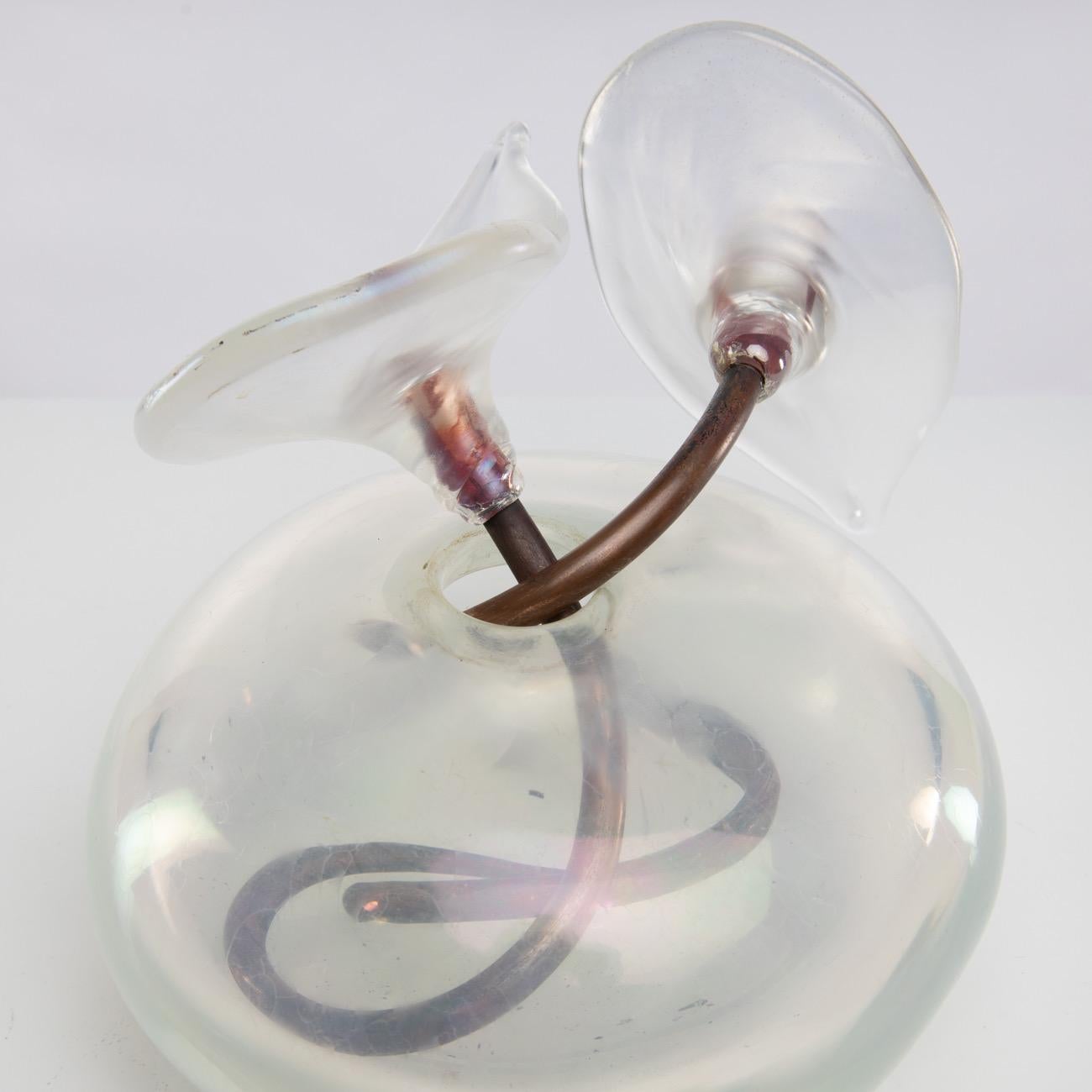 Fuochi Iridati, Blown Glass Sculpture/Vase, Giorgio Vigna, Venini Murano  In Distressed Condition For Sale In Brussels, BE