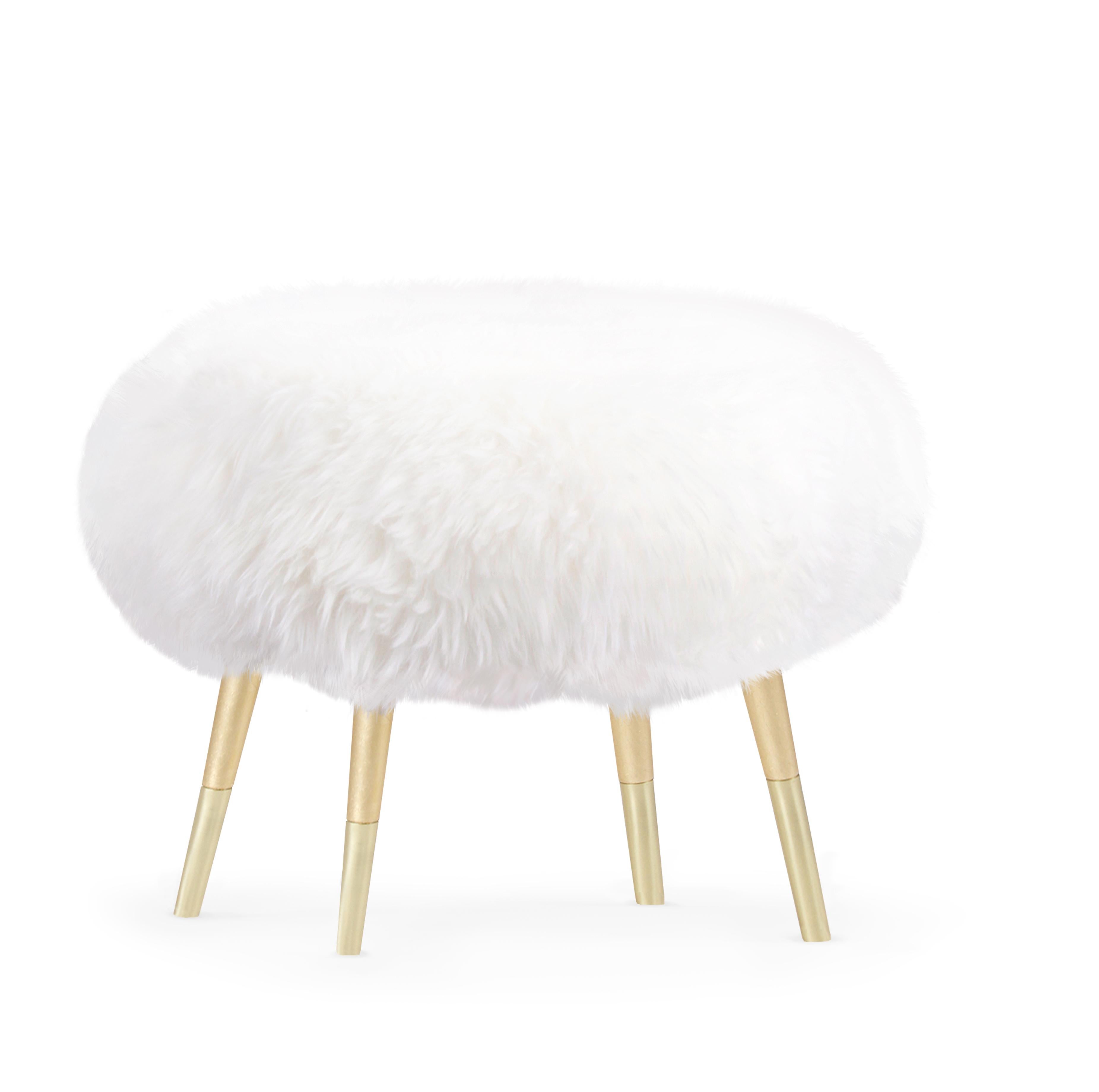 white fluffy stools