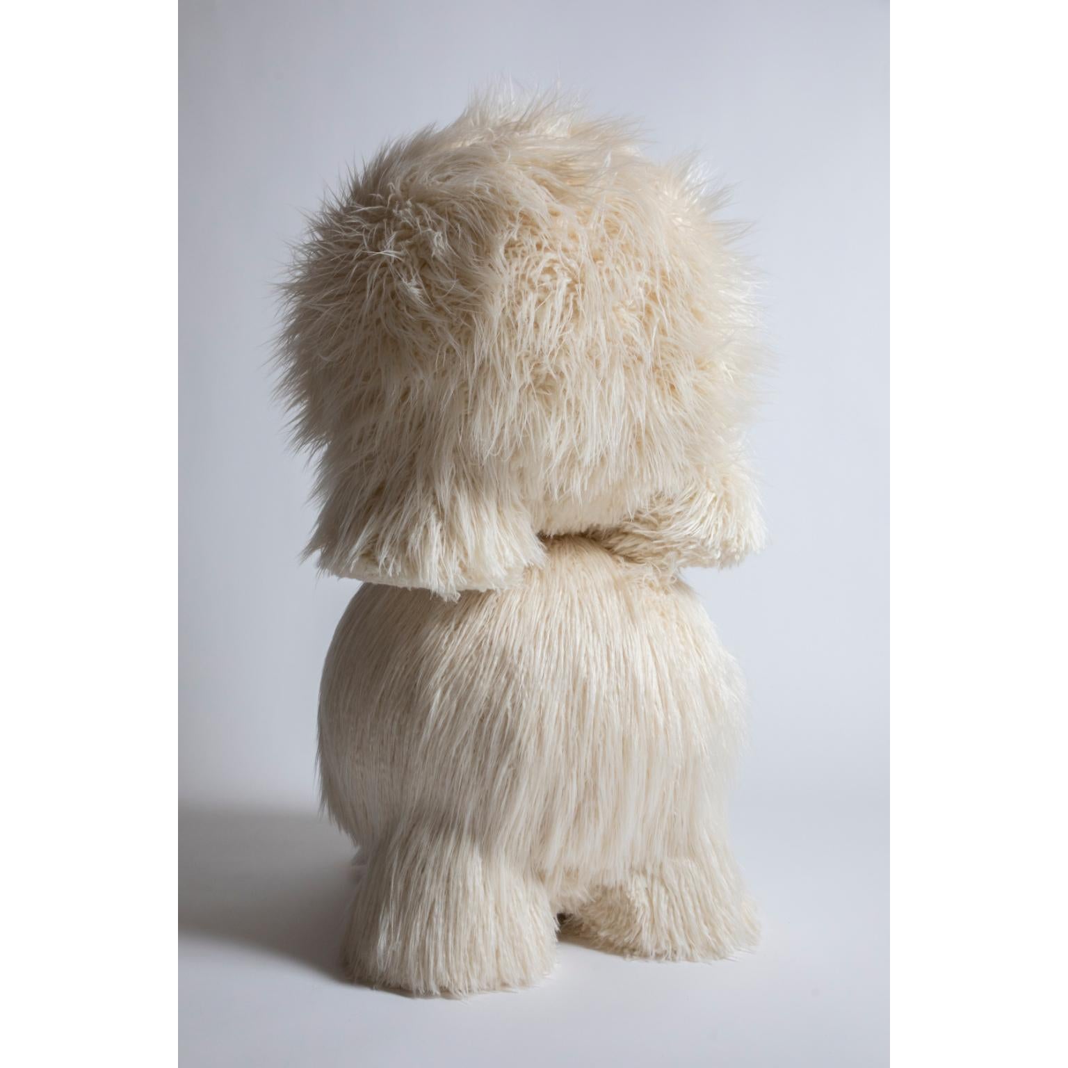 Patinated Fur Atlas Stool by Pietro Franceschini