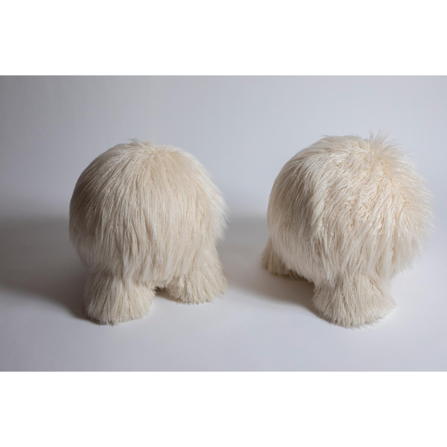 Modern Fur Atlas Stool by Pietro Franceschini For Sale