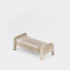 Panca da salotto, panca, rivestita in pelliccia, design moderno