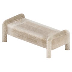 Panca da salotto, panca, rivestita in pelliccia, design moderno