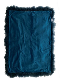 Fur Blanket throw Mongolian Fur Sailor Blue