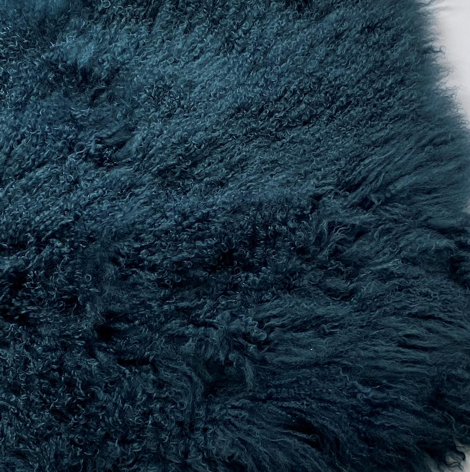 blue mongolian fur blanket