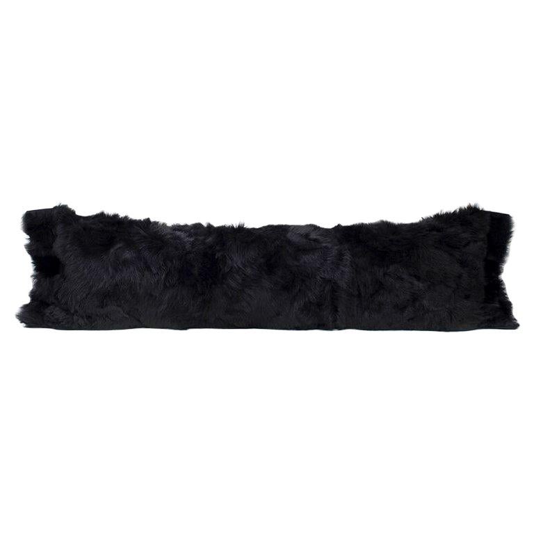 Fur Body Pillow, Black, Real Toscana Sheep Fur