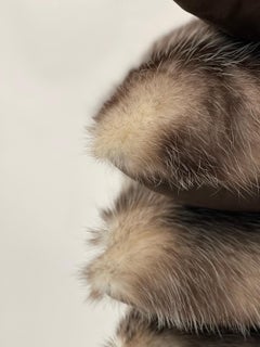 Fur Cushion with Cotton / Down Feather Insert, Opossum
