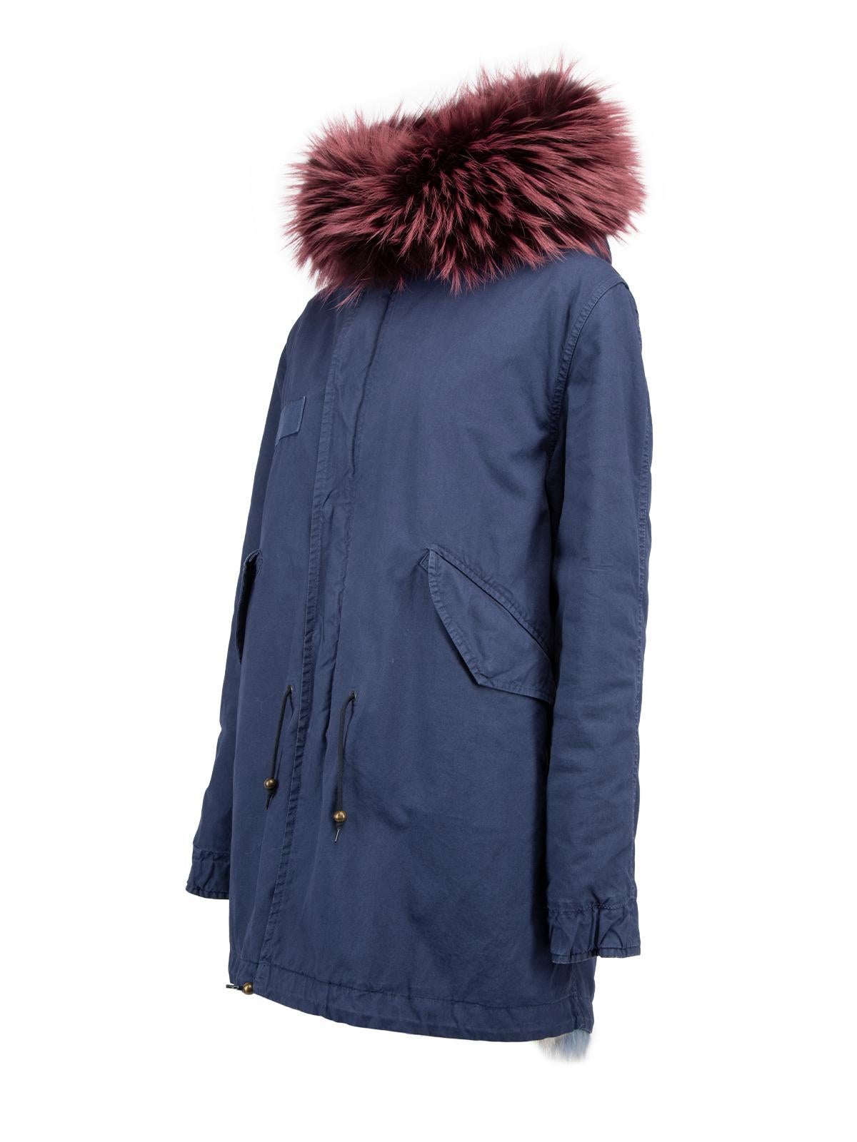 Women's Mr & Mrs. Italy Fur Lined Parka with Hood Size S