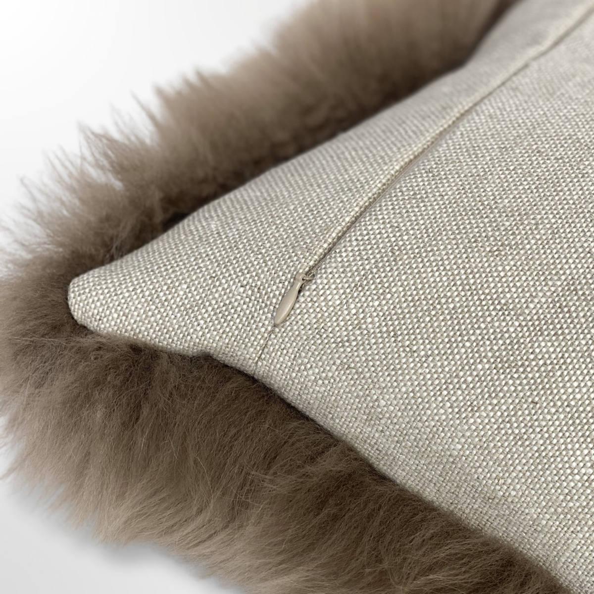 Australian Fur Pillow Taupe -  Merino Lambskin For Sale
