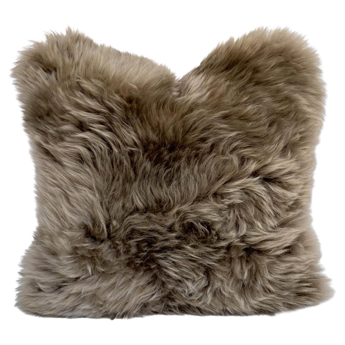 Fur Pillow Taupe -  Merino Lambskin For Sale