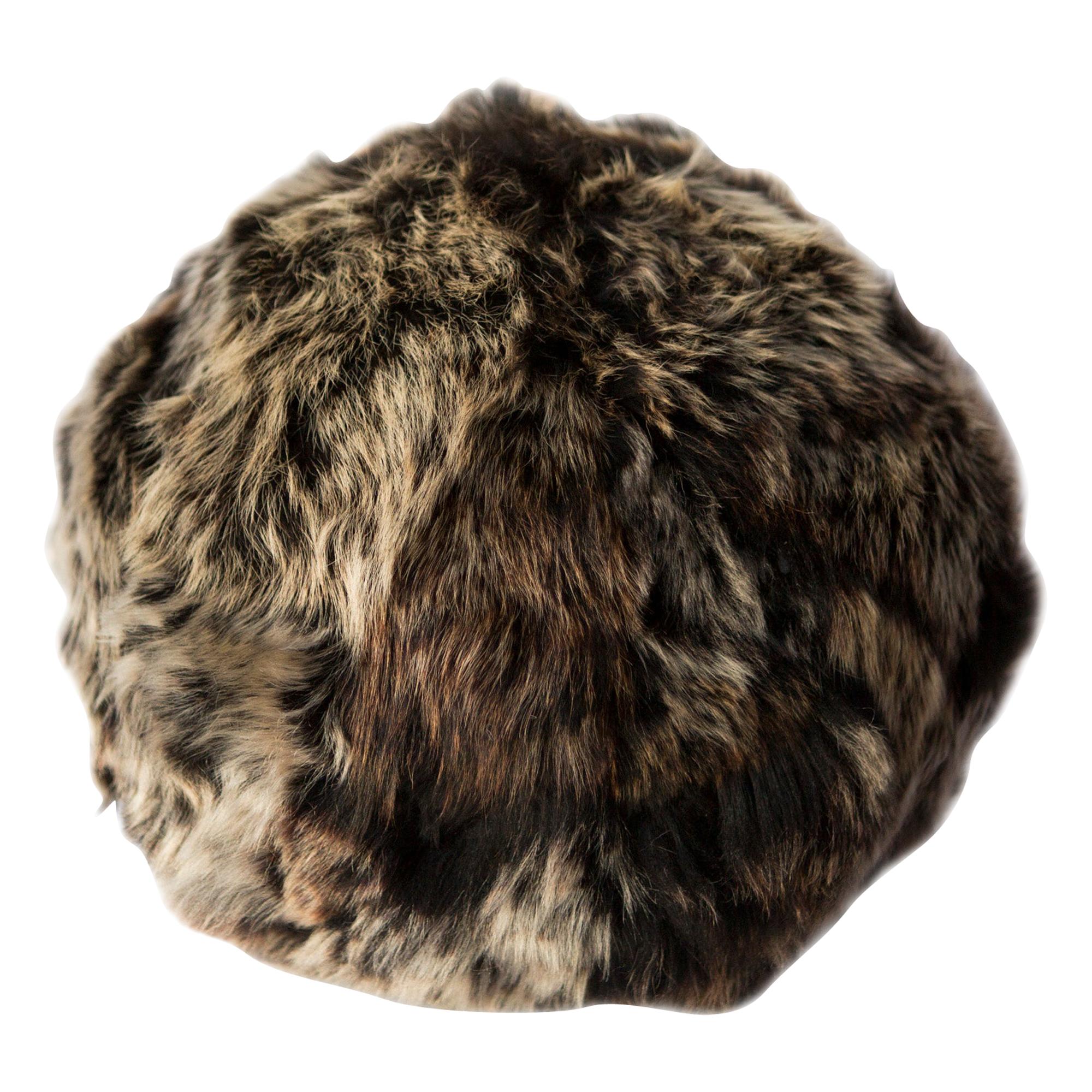 Fur Snowball Pillow - Truffle