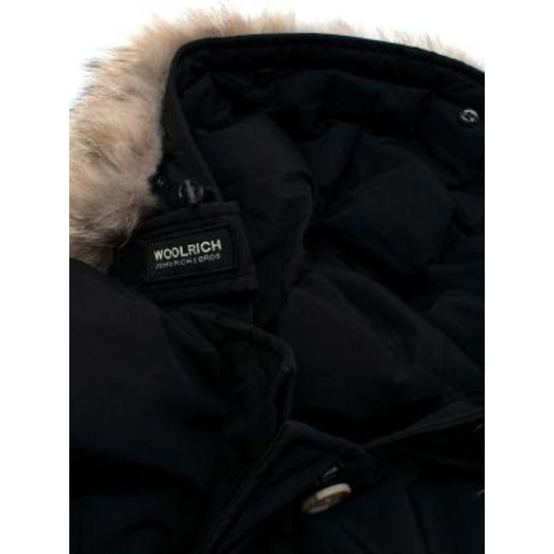 Women's Fur Trim Hooded Black Duck Down Coat For Sale