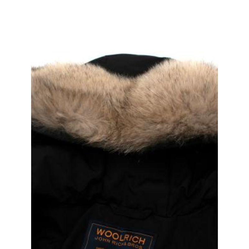 Fur Trim Hooded Black Duck Down Coat For Sale 1