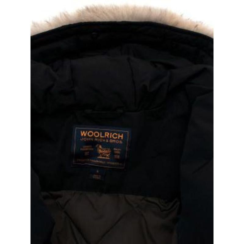 Fur Trim Hooded Black Duck Down Coat For Sale 3