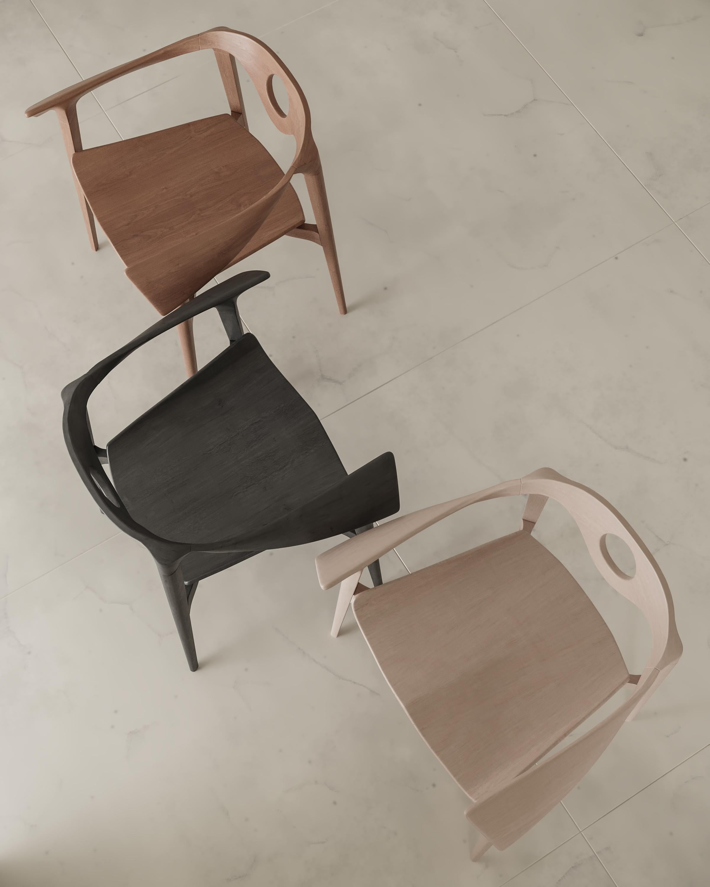 Furcula chair in Jequitiba Brazilian wood in contemporary styly by Tiago Curioni For Sale 11
