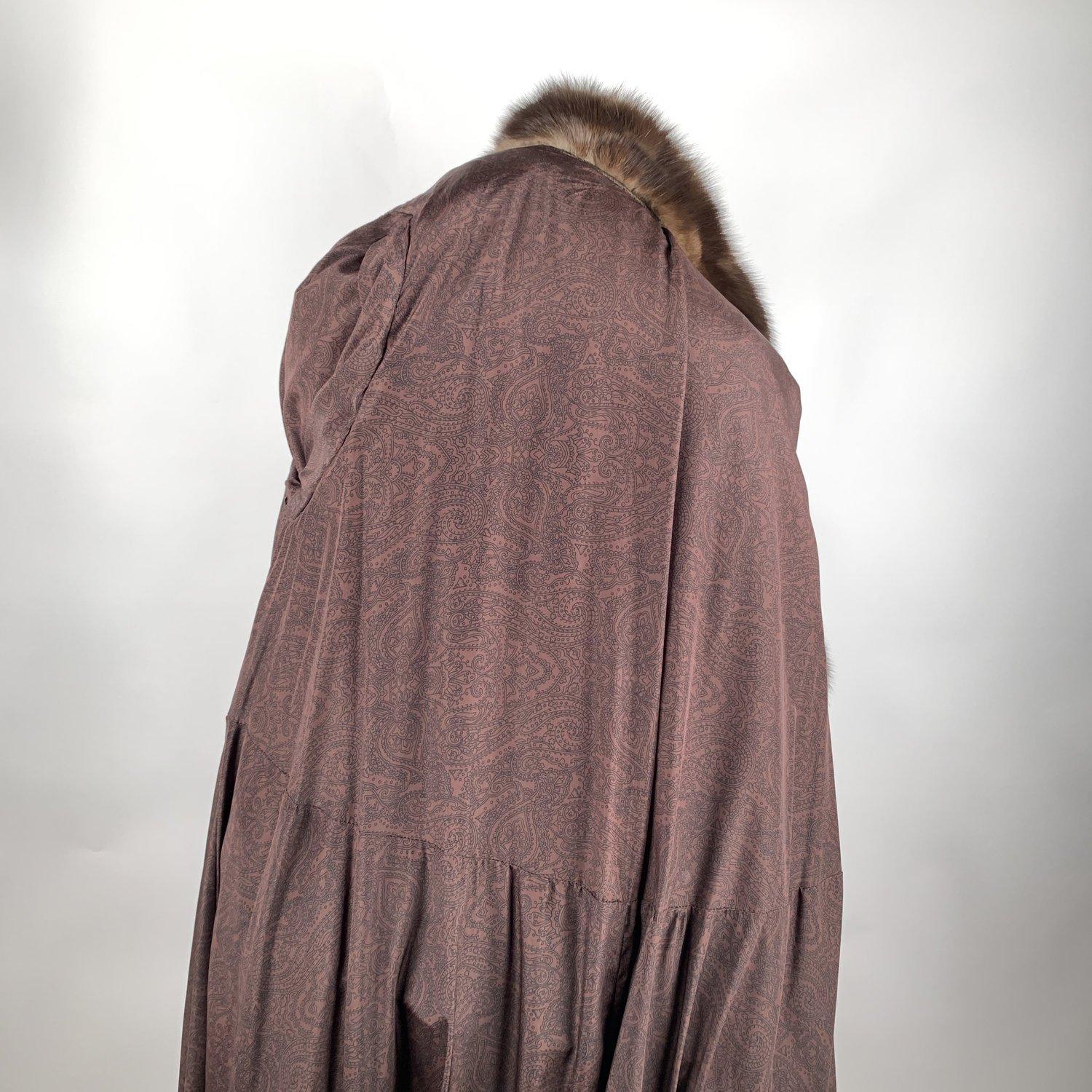 Furio Pellicce Vintage Brown Zibeline Sable Fur Long Coat 1