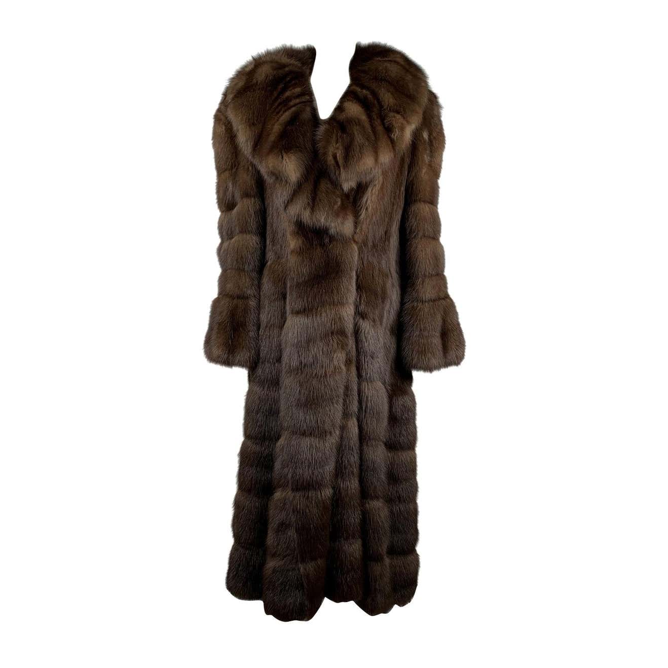 Furio Pellicce Vintage Brown Zibeline Sable Fur Long Coat at 1stDibs ...