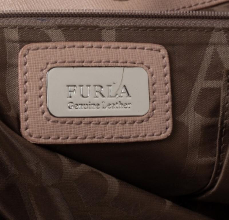 Furla Beige Leather Giselle Tote For Sale 5