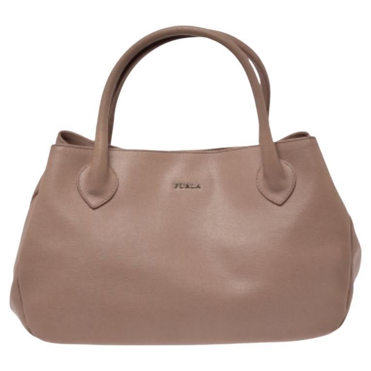 Furla Beige Leather Giselle Tote For Sale