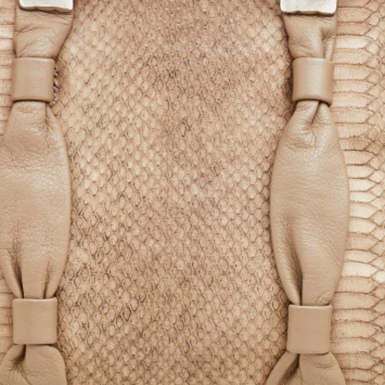 Furla Beige Python Embossed Leather Shoulder Bag For Sale 1
