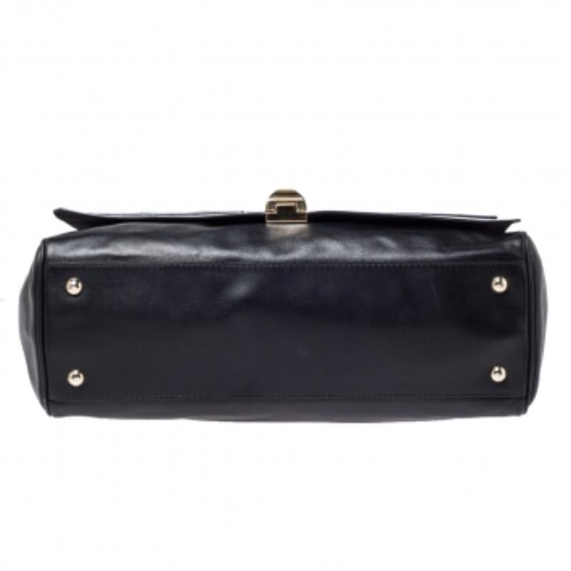 Furla Black/Blue Leather Cortina Top Handle Bag État moyen - En vente à Dubai, Al Qouz 2