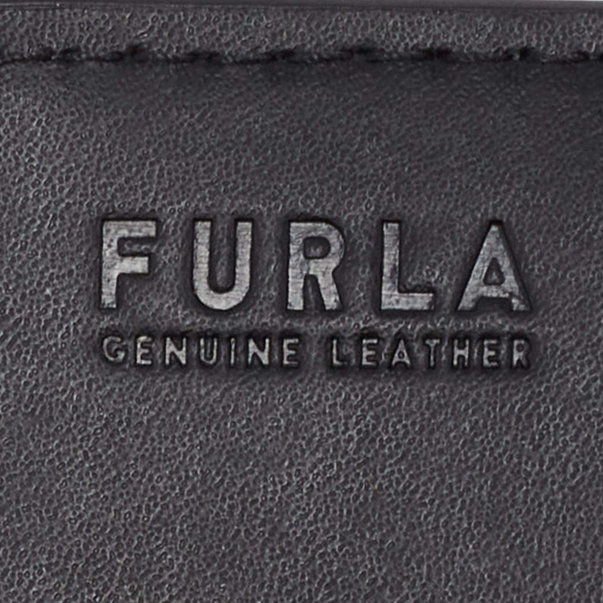 Furla Black Croc Embossed Leather Continental Wallet 1