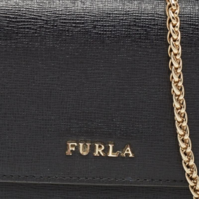 De las mujeres Furla Cartera Babylon de Piel Negra con Cadena en venta