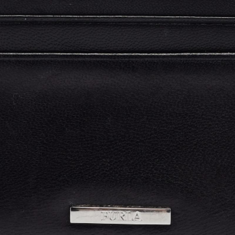 Furla Schwarzes Leder-Kartenetui im Angebot 2