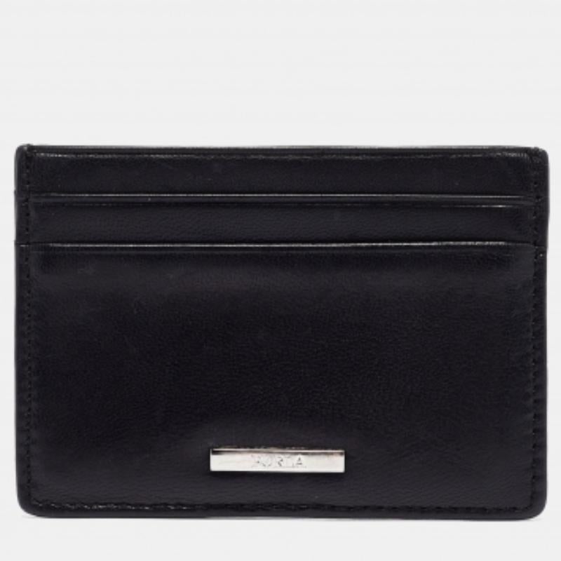 Furla Schwarzes Leder-Kartenetui im Angebot 3