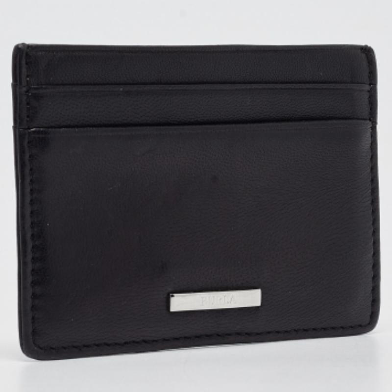 Furla Schwarzes Leder-Kartenetui im Angebot 4