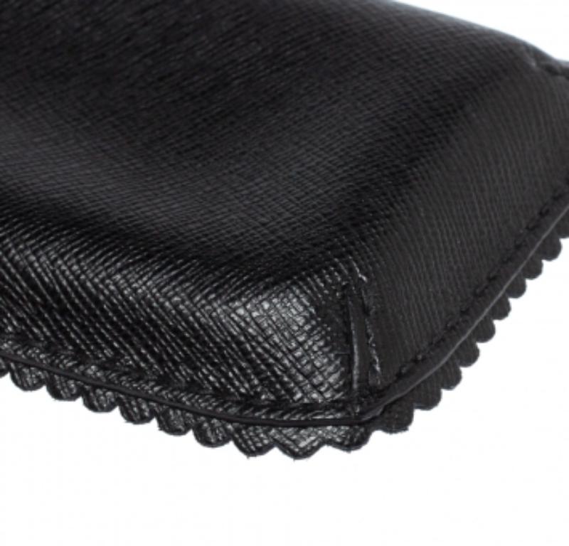 Furla Black Leather Phone Case For Sale 2