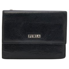 Furla Black Leather Trifold Wallet