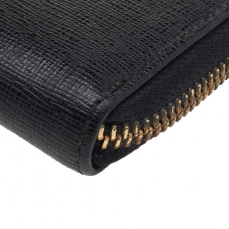 Furla Black Leather Zip Around Wallet 5