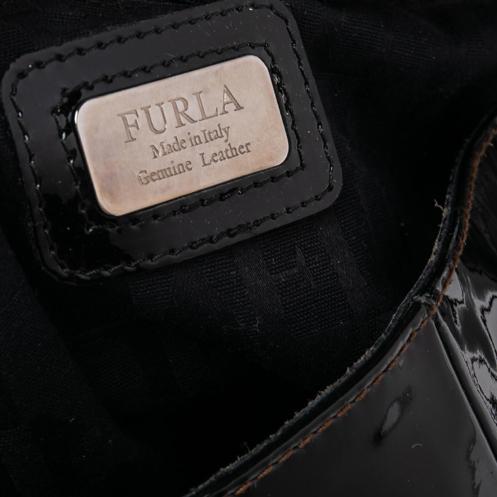 Furla Black Patent Leather Hobo 4