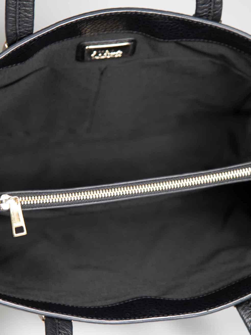 Furla Black Pebbled Leather Tote Bag For Sale 1