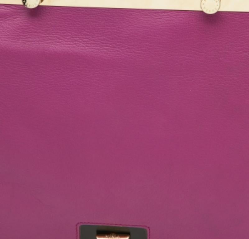 Furla Borsa Cortina in pelle nera/rosa con manico superiore in vendita 5