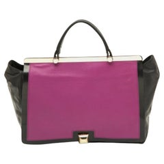Furla Black/Pink Leather Cortina Top Handle Bag
