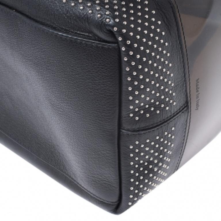 Donna Furla Candy Satchel nera in PVC e pelle con borchie in vendita