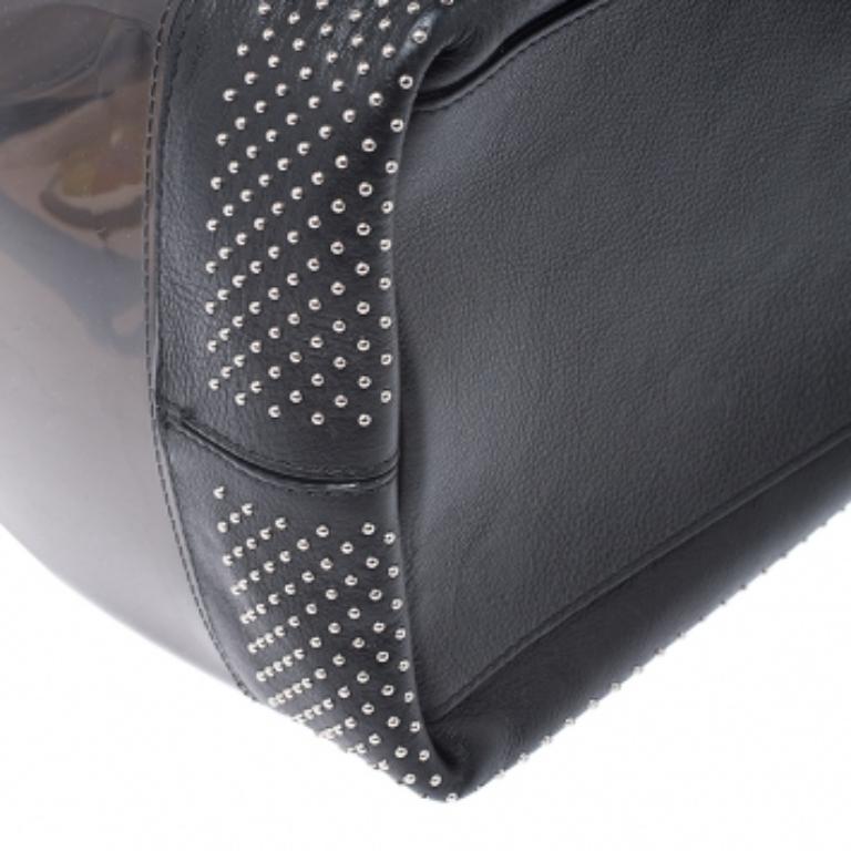 Furla Candy Satchel nera in PVC e pelle con borchie in vendita 1
