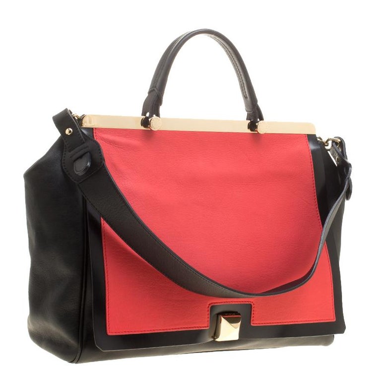 Furla Black/Red Leather Cortina Top Handle Bag For Sale at 1stDibs ...