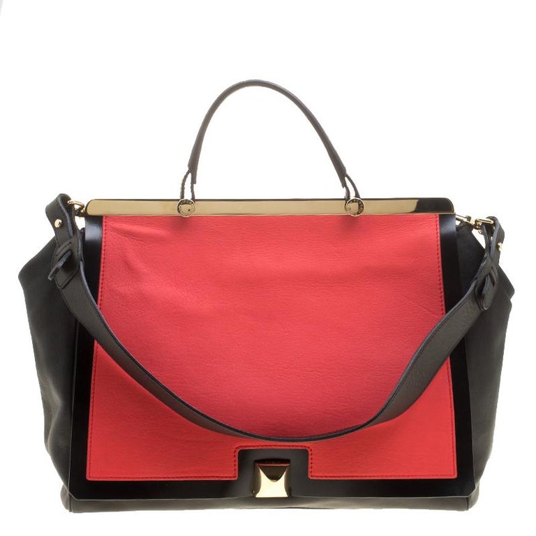 Furla Black/Red Leather Cortina Top Handle Bag For Sale at 1stDibs | furla  cortina