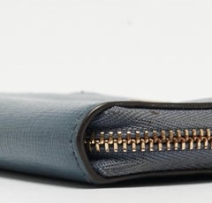 Furla Blue Leather Babylon Zip Around Key Case