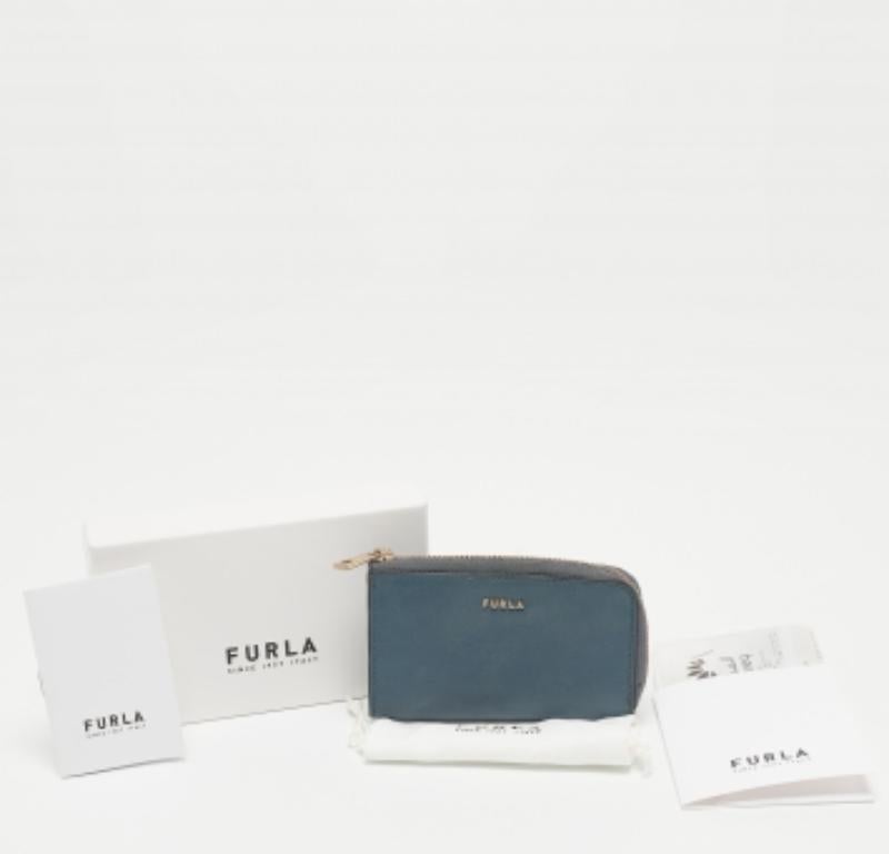 Llavero con cremallera Babylon de piel azul Furla en venta 1