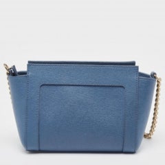 Furla Blue Leather Mini Ginevra Crossbody Bag